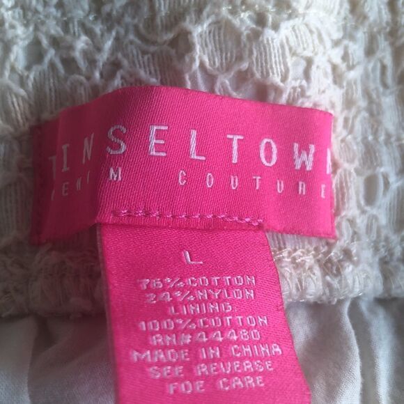 Soft Cream Lace Over Lining Shorts for Summer or Vacation! Pom Pom Hem 32… - Picture 6 of 17